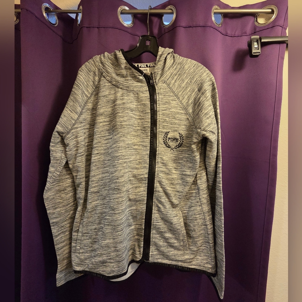 Victoria's Secret PINK Gray Marled Zip Hoodie